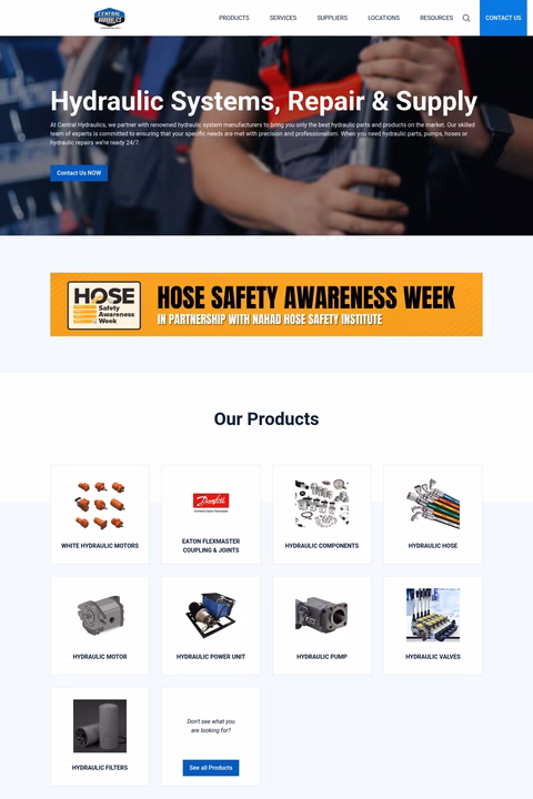Central-Hydraulics Homepage 1440px