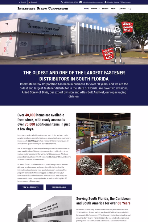 Interstate-Screw-Corporation Homepage 1440px