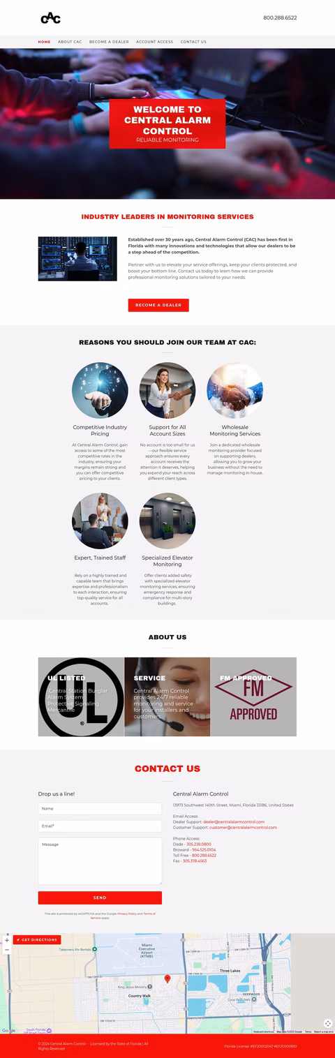 Central-Alarm-Control Homepage 1440px