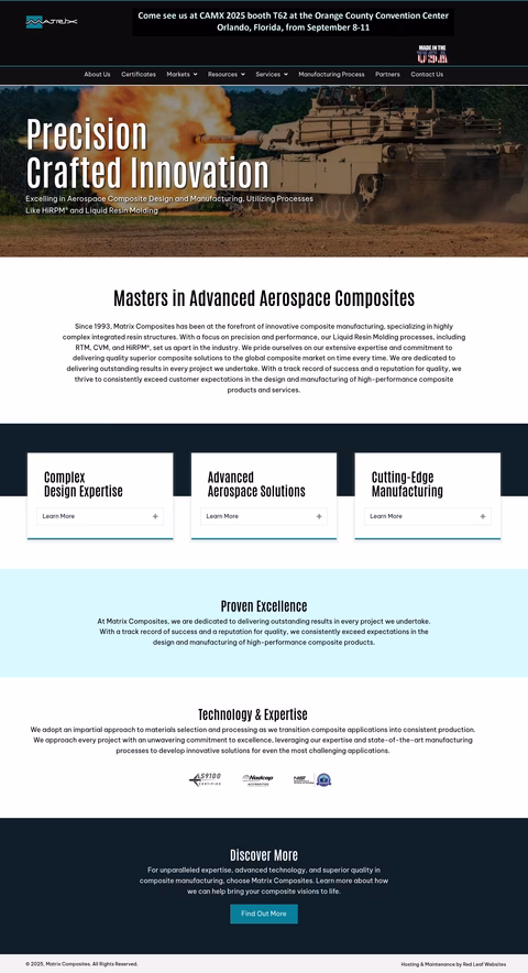 Matrix-Composites Homepage 1440px