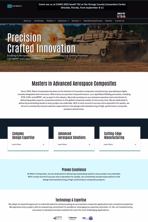 Matrix-Composites Homepage 1440px