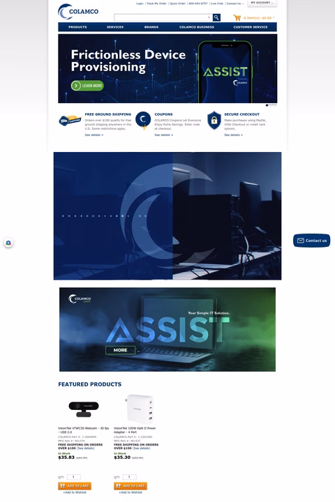 Colamco Homepage 1440px