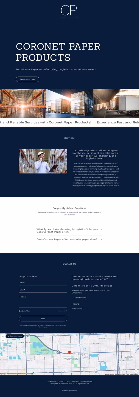 Coronet-Paper-Products Homepage 1440px