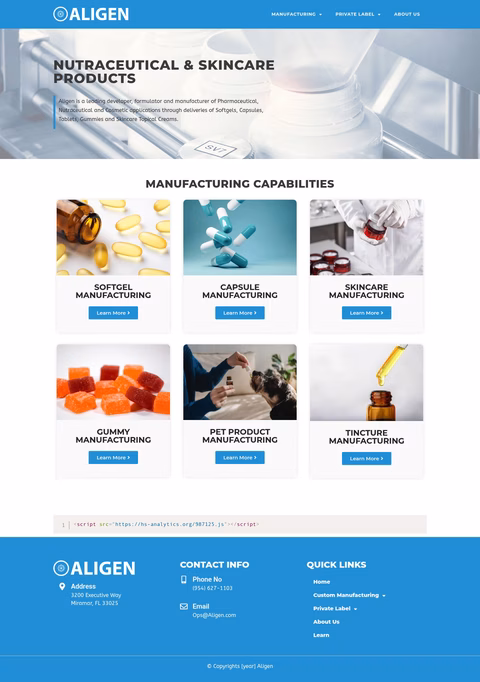 Aligen Homepage 1440px