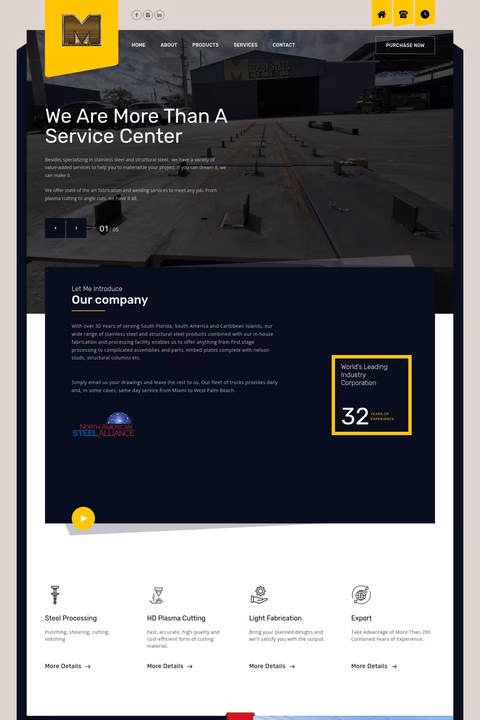 Medley-Steel-Supply Homepage 1440px