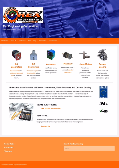 Rex-Engineering Homepage 1440px