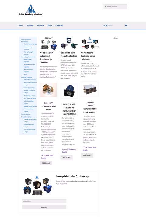 Atlas-Specialty-Lighting Homepage 1440px