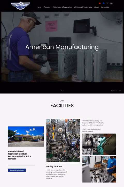 Amrad-Manufacturing Homepage 1440px