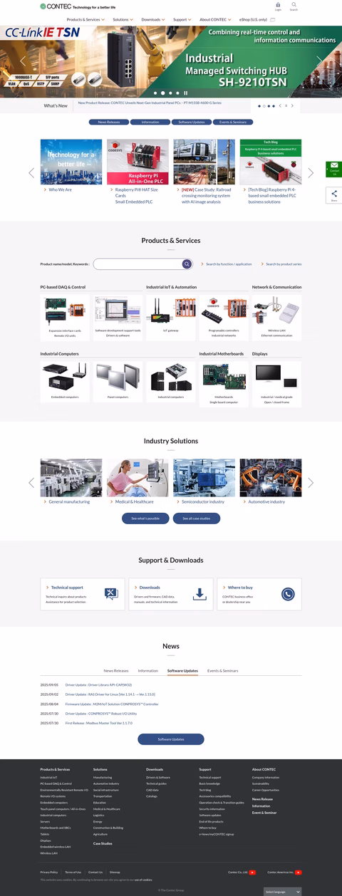 Contec Homepage 1440px