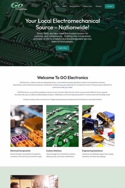 Go-Electronics Homepage 1440px