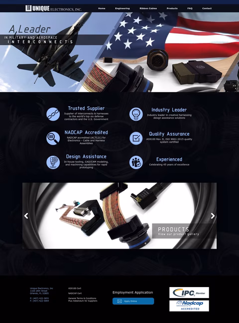 Unique-Electronics Homepage 1440px