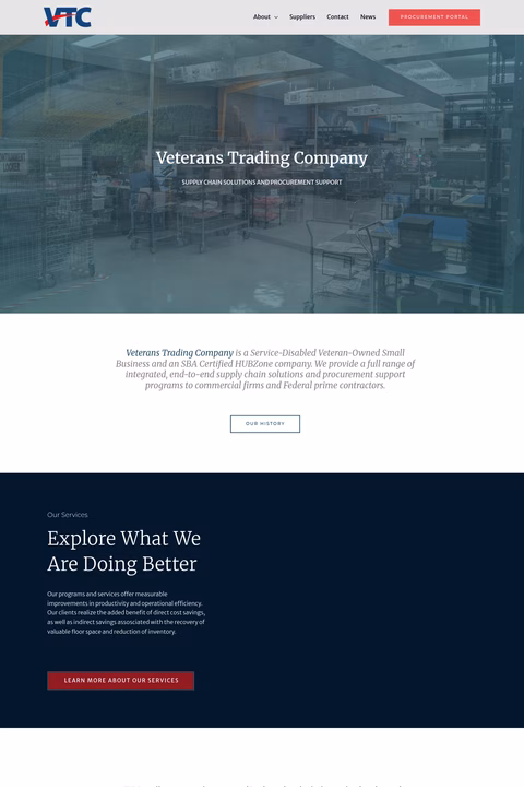 Veterans-Trading-Company Homepage 1440px