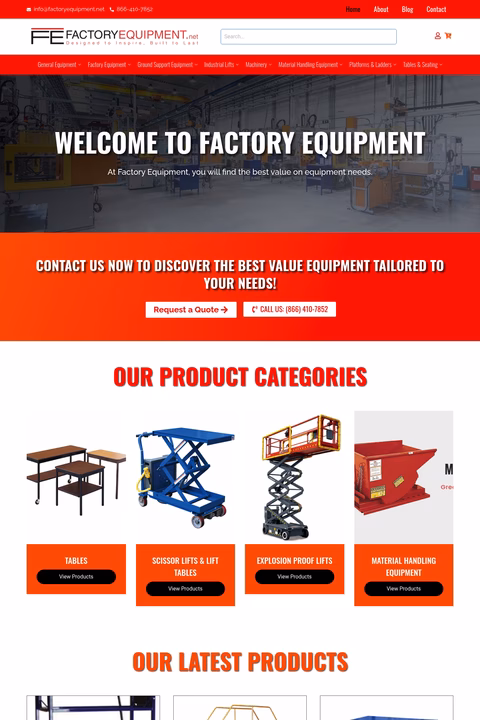 Factory-Equipment Homepage 1440px
