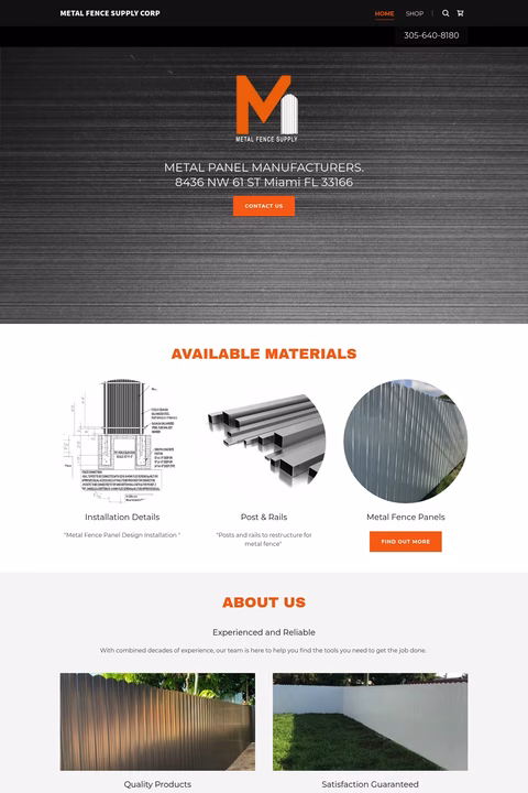 Metal-Fence-Supply Homepage 1440px
