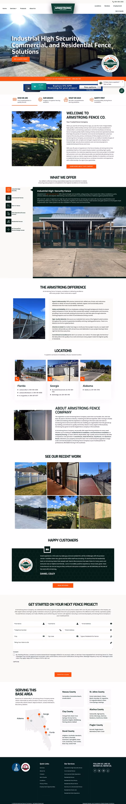 Armstrong-Fence-Company Homepage 1440px