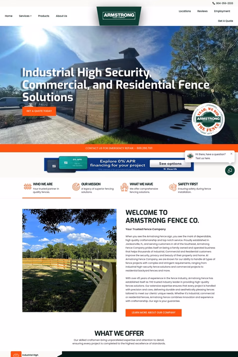 Armstrong-Fence-Company Homepage 1440px