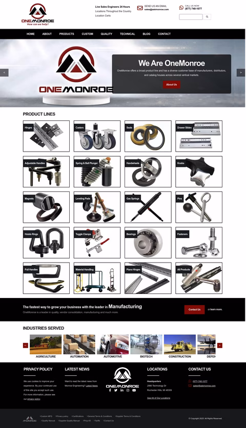 Onemonroe Homepage 1440px