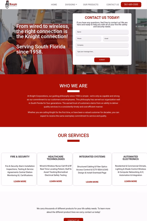 Knight-Corporations Homepage 1440px