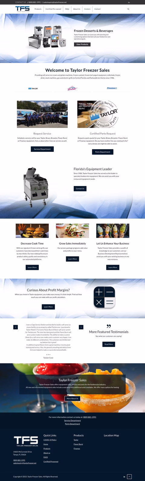 Taylor-Freezer-Sales Homepage 1440px