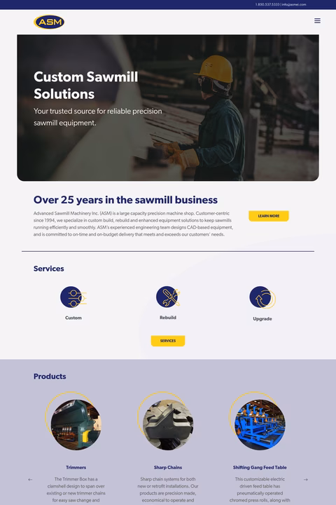 Advanced-Sawmill-Machinery Homepage 1440px