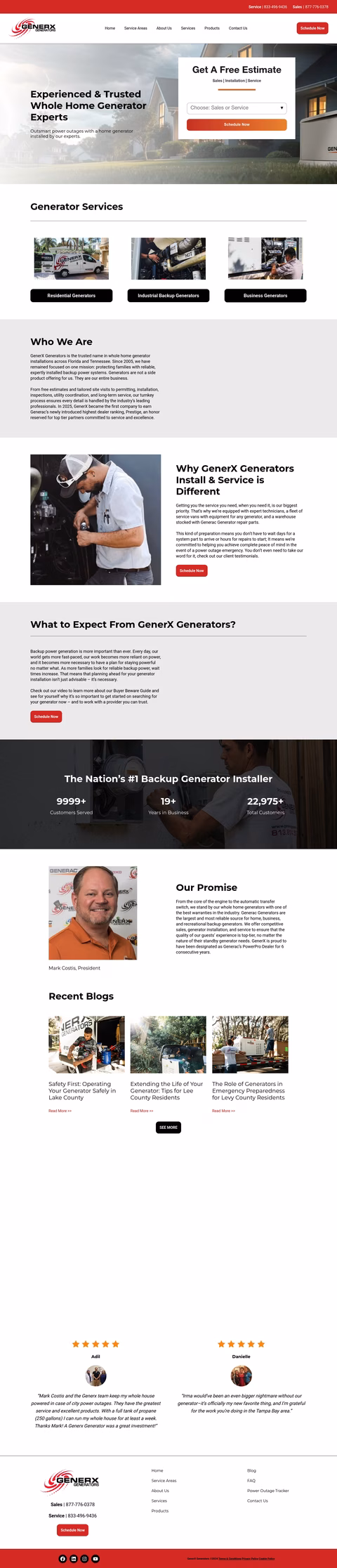 Generx-Generators Homepage 1440px