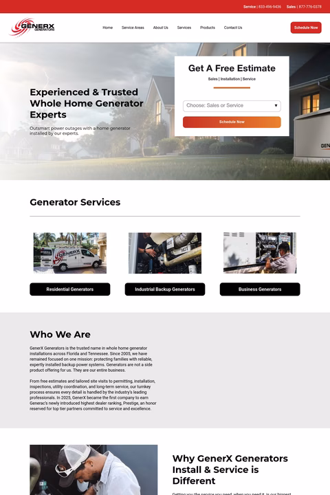 Generx-Generators Homepage 1440px