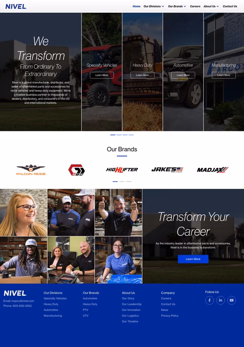 Nivel-Parts-Manufacturing Homepage 1440px