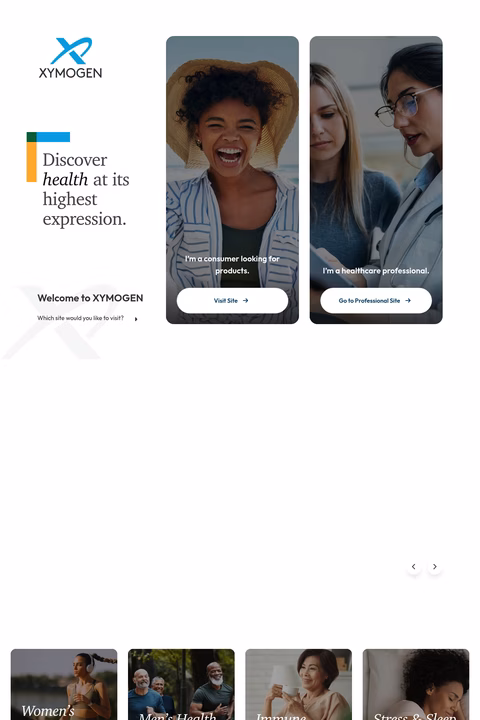 Xymogen Homepage 1440px