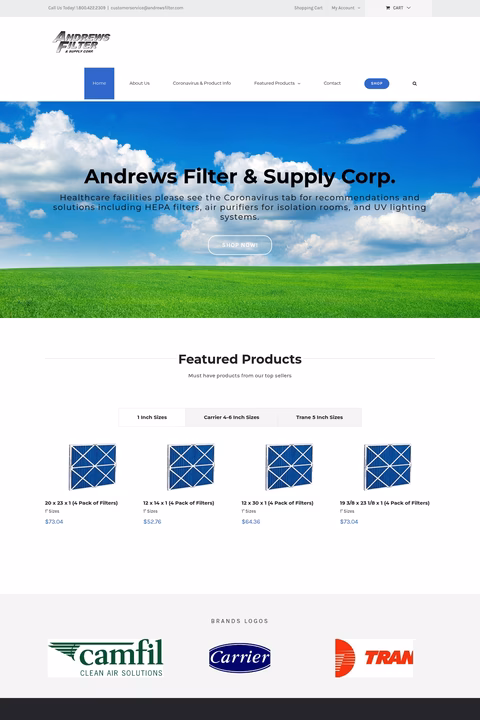 Andrews-Filter-Supply Homepage 1440px
