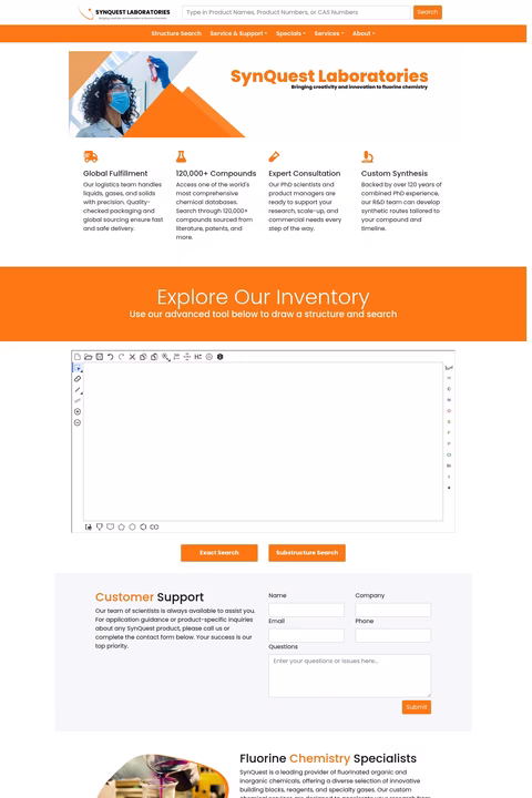 Synquest-Laboratories Homepage 1440px