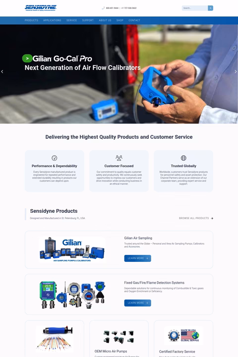 Sensidyne-Lp Homepage 1440px