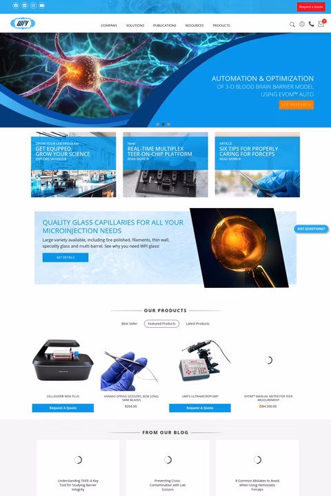 World-Precision-Instruments Homepage 1440px