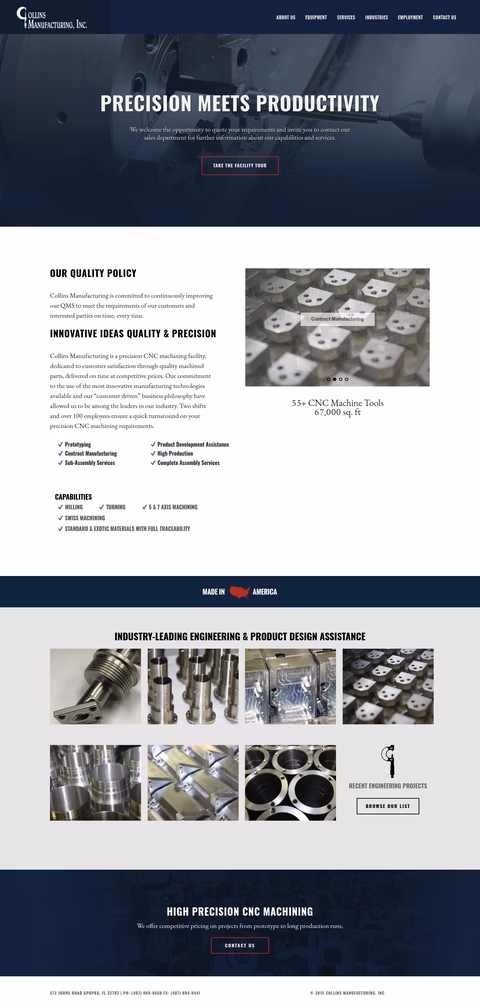 Collins-Manufacturing Homepage 1440px