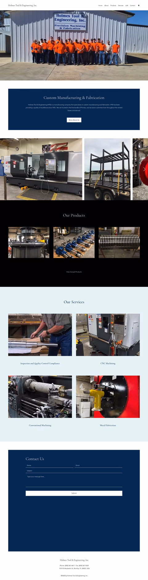 Holmes-Tool-Engineering Homepage 1440px
