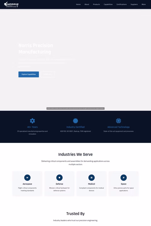 Norris-Precision-Manufacturing Homepage 1440px
