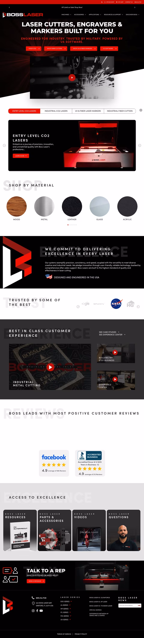 Boss-Laser Homepage 1440px