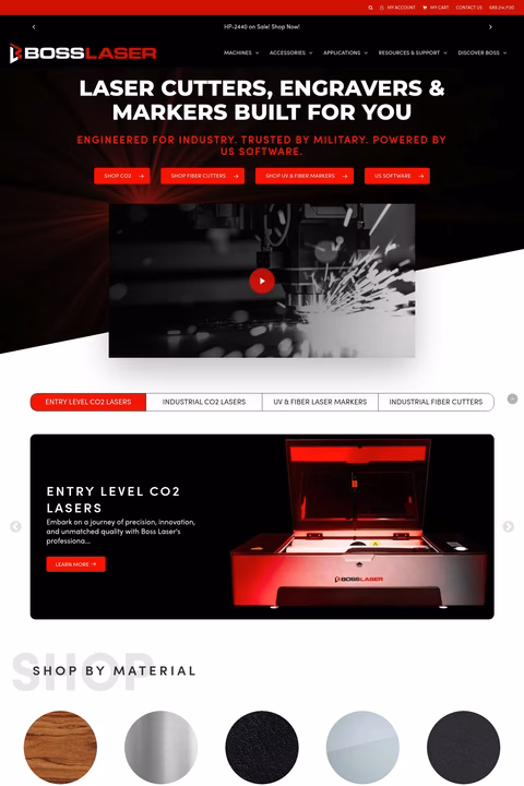 Boss-Laser Homepage 1440px