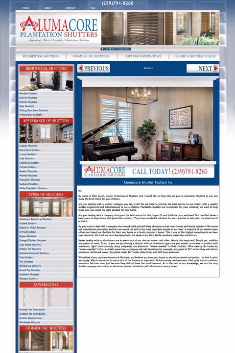 Alumacore-Shutter-Factory Homepage 1440px