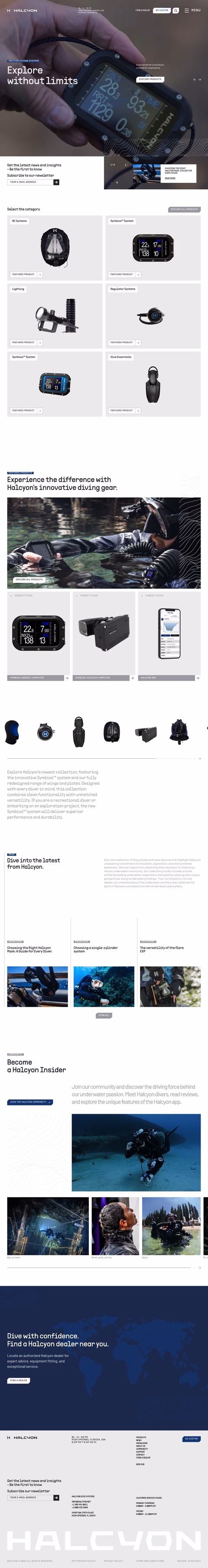 Halcyon-Dive-Systems Homepage 1440px