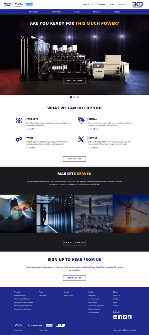 Power-Depot Homepage 1440px