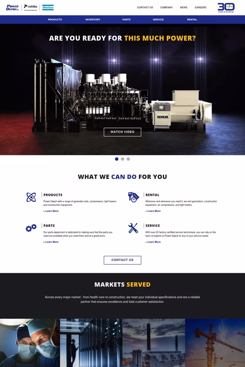 Power-Depot Homepage 1440px
