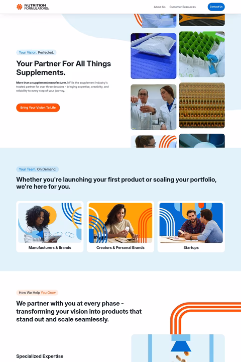 Nutrition-Formulators Homepage 1440px