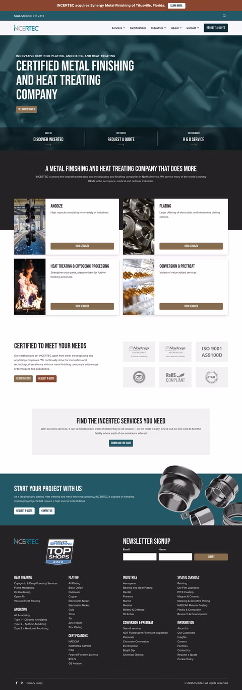 Incertec Homepage 1440px