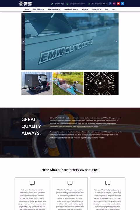 Edmunds-Metal-Works Homepage 1440px
