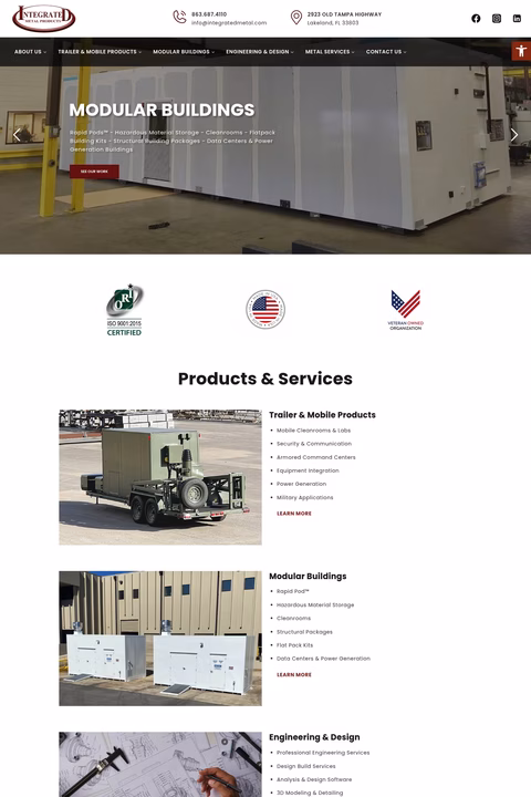 Integrated-Metal-Products Homepage 1440px