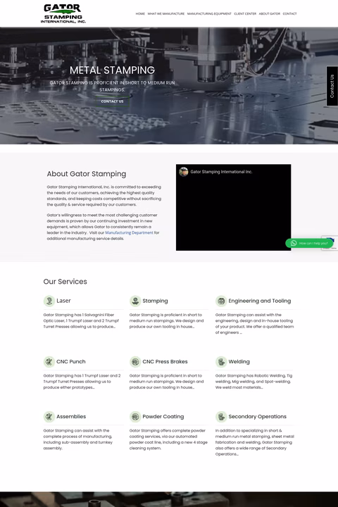 Gator-Stamping-International Homepage 1440px