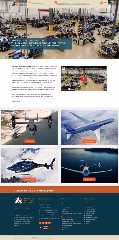 Aircraft-Electric-Motors Homepage 1440px