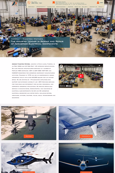 Aircraft-Electric-Motors Homepage 1440px