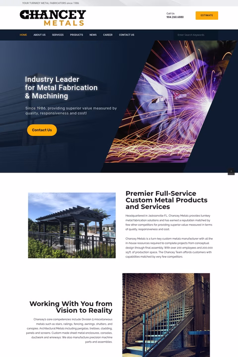 Chancey-Metals Homepage 1440px