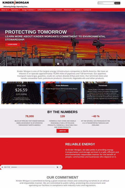 Kinder-Morgan Homepage 1440px